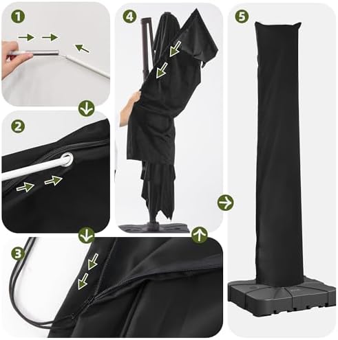 Patio Cantilever Umbrella Outdoor Waterproof Cover with Zippe - Image 4