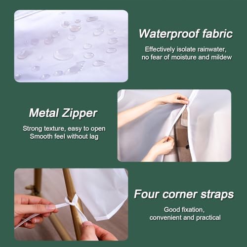 Clothes Rack Cover, Garment Bags, Coat Covers for Closet, Garment Bags for Storage Suits, T-Shirts, Jackets and Coats(White,180x50x150cm9x20x59in) - Image 6