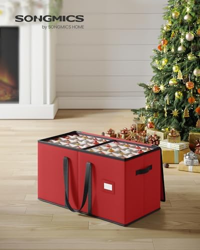 SONGMICS Christmas Ornament Storage Box, 8 Trays for 3-Inch 128 Slots - Image 2