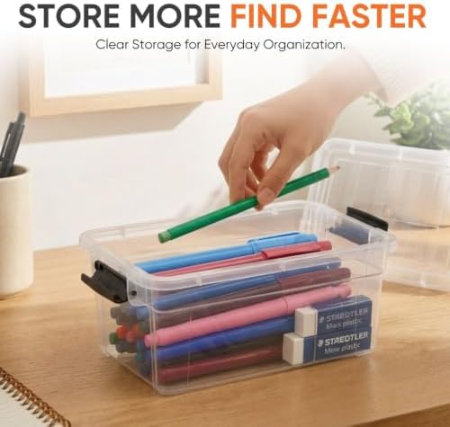 Superio 1.85 Quart Clear Plastic Storage Boxes with Lids, Stackable Organizer Containers, BPA-Free Storage Bins for Home, Office, School & Dorm, 8 Pack - Image 2