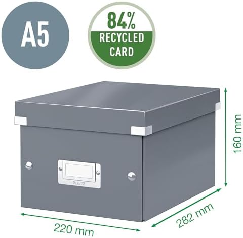 Leitz A5 Storage Box, Click and Store Range 60430001 - Small, Purple Storage Box A5 - Image 3