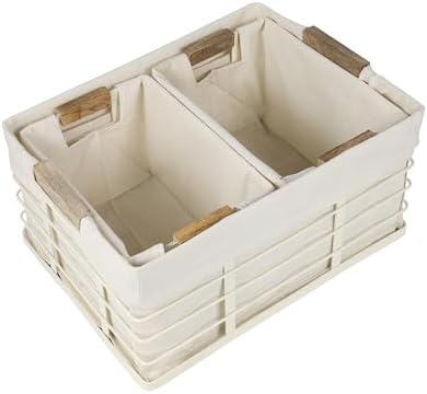 happimess Callan 3-Piece Industrial Wire Nesting Baskets 15", Almond - Image 5