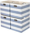 13 x 15 x 13 Inch Stripe Linen Storage Cube for Home Organizing, Pack of 4 by ORGMASTER