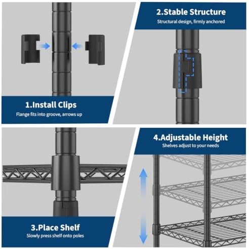 Metal Wardrobe Rack 720LBS Portable Closet Organizer with Cover - Image 6