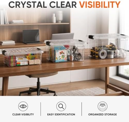 Superio 14.7 Quart Clear Plastic Storage Boxes with Lids, Stackable Organizer Containers, BPA-Free Storage Bins for Home, Office, School & Dorm, 2 Pack - Image 7