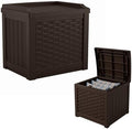 Suncast Outdoor Deck Box - 22 Gallon Java Resin Outdoor Storage Box, Weatherproof Patio Storage Bin Container for Seating & Organizing Cushions, Tools & Towels for Pool, Yard, & Garden by Unknown