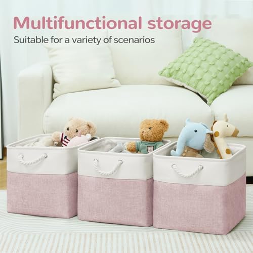 13x13 Inch Foldable Fabric Cube Storage Bins with Handles 6 Pack - Image 2