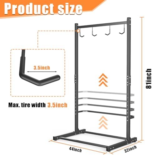 TORACK Freestanding Hanging Bike Stand, 4 Bikes Vertical Bike Storage Stand - Image 5