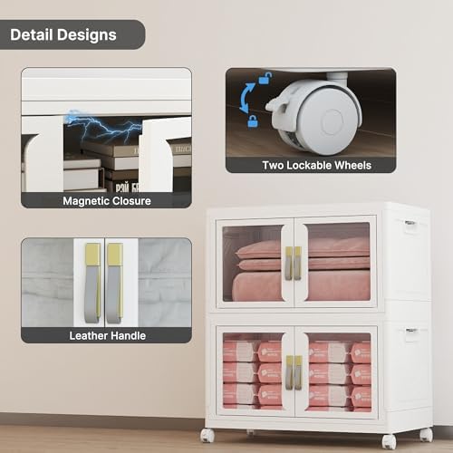 368QT Stackable Storage Bins with Lids, 92Gal Foldable Storage Cabinets - Image 6