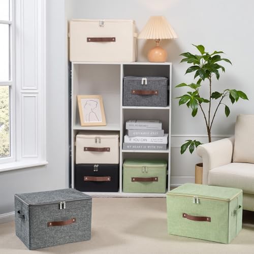 3PCS Storage Bins with Zipper Lid Decorative Lidded Boxes Basket - Image 7