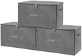 ANMINY Fabric Storage Bins with Zipper Lids, 20"x15"x12", Gray, 3 PCS by ANMINY