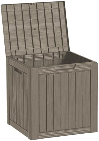 35 Gallon Resin Deck Box Waterproof Outdoor Storage Box for Patio Furniture Pool Accessories Indoor Storage for Cushion Garden Tools, Gray by GraceYourYard