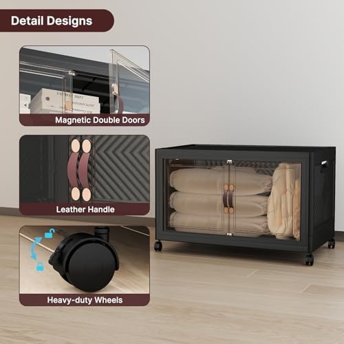 UAMFURI Stackable Storage Bins with Lids, 180QT Lockable Storage Cabinet - Image 5