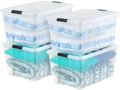 IRIS USA 4-Pack 94 Quart Storage Bins with Lids, Clear by IRISUSA