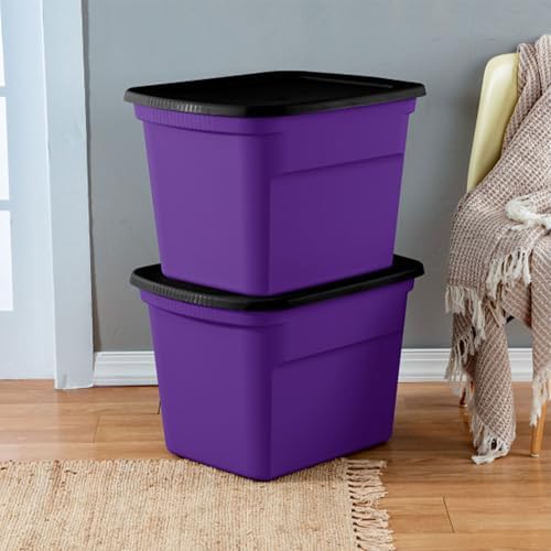Sterilite Tote, Plastic Storage Bins with Snap Lids, 18 Gallon, 8-Pack - Image 4