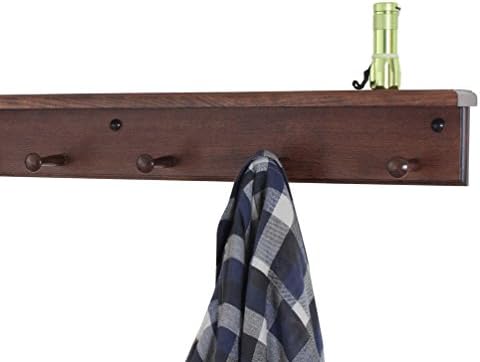 Cherry Peg Rack with Shelf -Handcrafted in the USA (Mahogany, 23" with 4 pegs) - Image 2