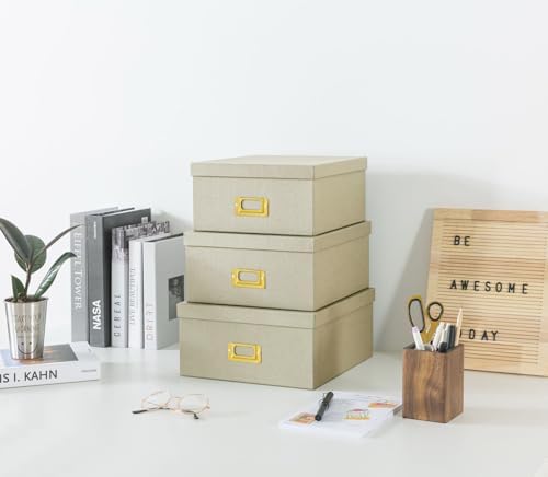 Soul & Lane - Light Gray Decorative Storage Boxes with Lids, Set of 3 - Image 4