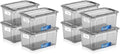 Tribello 6 Quart Storage Containers with Lids, Plastic Storage Bins with Latching Lids For Organizing - Tinted - (11.5’ x 8” x 6”) - Set of 4 - Made in EU (Pack of 2) by Tribello