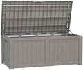 Vixzen 121 Gallon Resin Deck Box, Lockable Outdoor Storage Box for Patio Cushions Storage Furniture,Garden Tools, Pool Supplies, Weatherproof and UV Resistant- Grey by Vixzen