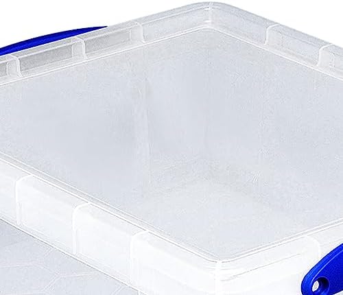 Really Useful Box Stackable 8.1 Liter Plastic Storage Container Bin with Snap Lid & Built-in Clip Lock Handles for Home & Office Organization (3 Pack) - Image 5