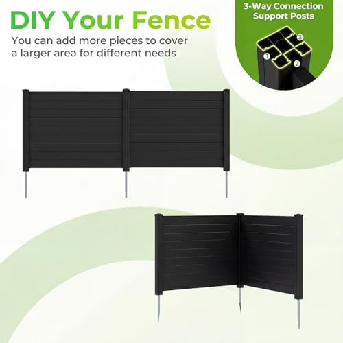 GIANTEX No-Dig Air Conditioner Fence, 2 Panels, 48''W x 36''H, Black - Image 6