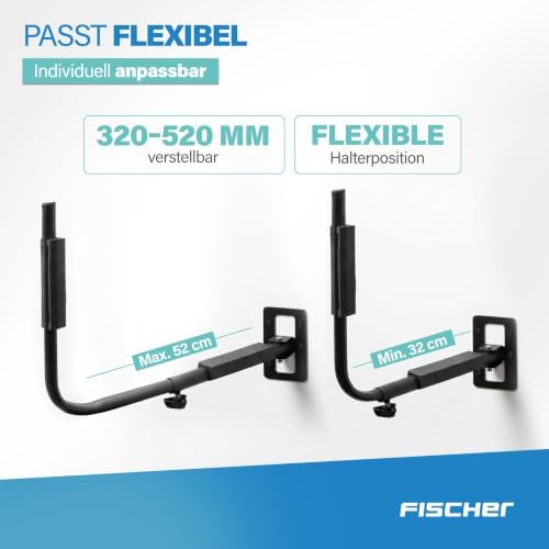 FISCHER Wall Mount Roof Box Holder Metal with Mounting Hardware Space Saving Storage for Garage and Basement Multi Use Max Load 40kg Black - Image 5