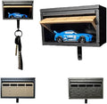 Car Garage Key Holder with Opening Door, Mini Car Garage Key Holder with Real Windows for Wall & Cars Enthusiast, Easy Installation(Car Not Included), Key Hook Garage for Hot Wheels (4, Tan) by OmniMart