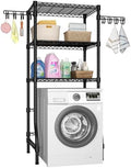 Ulif U8 Medium Laundry Room Storage Organizer, Over the Washer and Dryer Storage Shelves for Laundry Organization, 32.3”W x 17.3”D x 76.2”H, Suit Washing Machine Width within 29.9”, Hold 304 lb, Black by Ulif