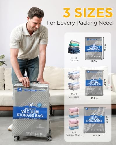 Travel Vacuum Storage Bags with Cordless Pump, 18-Combo Set - Image 5