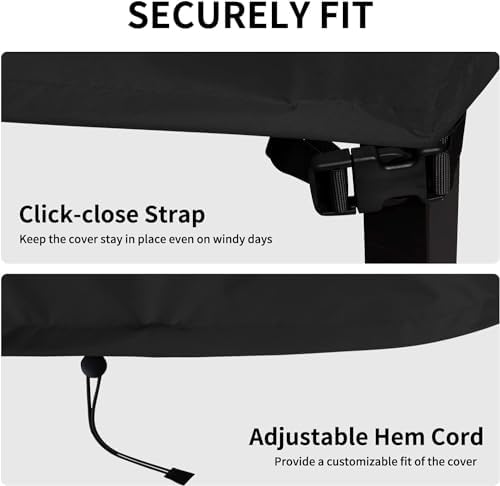 Porch Swing Cover 71Inch Waterproof 600D Oxford Hanging Outdoor Swing Cover Garden Hammock Patio Furniture Covers (Black, 71x28x(35-28) Inch) - Image 3