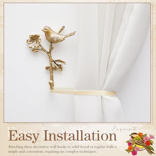 4 Pack Vintage Bird Hooks for Wall Decorative Hooks,5.9 to 6.7 in - Image 6