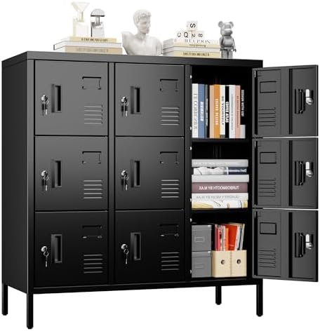 SUPEER 9-Door Metal Locker for Employees with Keyed Compartments by SUPEER
