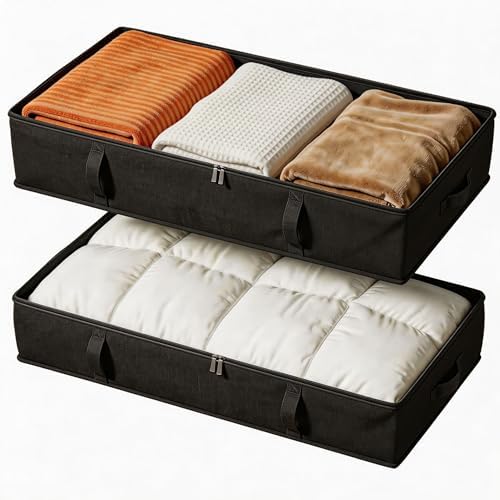 Side-Supported Under Bed Storage Containers, 8 Inch 80L Clothes Storage Bin by Vailando
