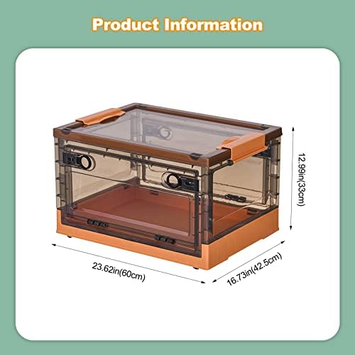 Ergocar Foldable Storage Boxes, Large Plastic Storage Boxes with Lid, Stackable Organiser, Wardrobe Storage Organiser, Grocery Storage, for Bedroom, Wardrobe, Office, Garage - Image 7