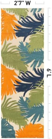 Rugshop Lucca Indoor/Outdoor Contemporary Floral Area Rug Multi 2'7" x 6' - Image 2