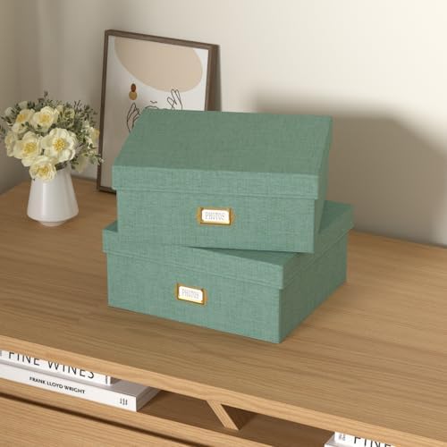 Decorative Photo Storage Box, 2 Pack Linen Photo Box Hold 1700 4x6 Pictures - Image 6