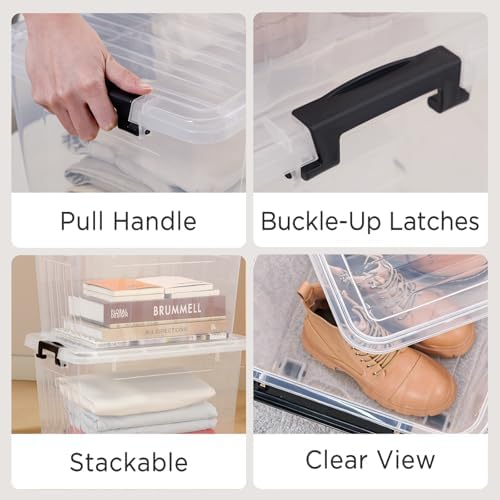 Citylife 22 Quart Clear Plastic Storage Bins with Lids 2-Pack - Image 4