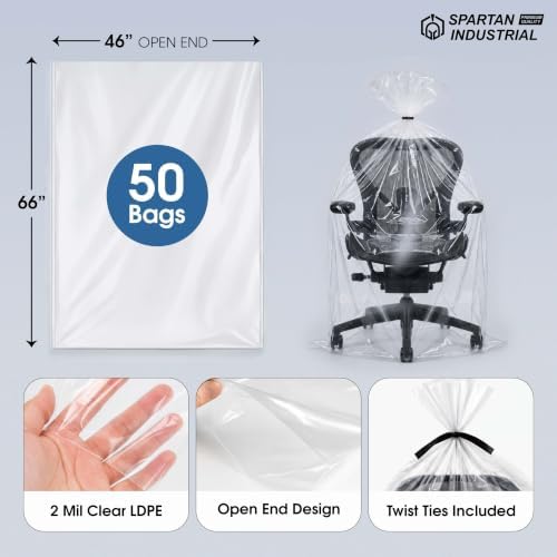 46x66 Open End Extra Large Storage Bags (50 Count) - 50 Black Ties Included - Image 2