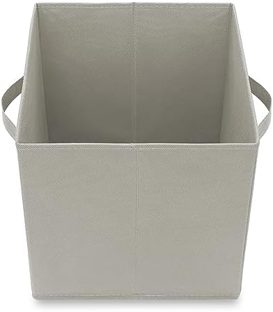 Casafield Set of 12 Collapsible Fabric Cube Storage Bins, Light Gray - 11" Foldable Cloth Baskets for Shelves, Cubby Organizers & More - Image 4