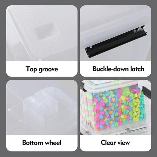 50 Quart Large Clear Plastic Storage Bins with Lids, 4 Packs - Image 4