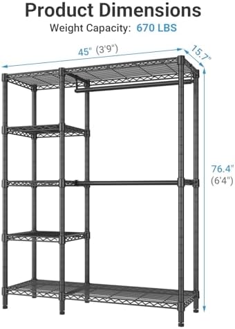 VIPEK V7C Portable Closet for Hanging Clothes Heavy Duty Rack with Cover - Image 6
