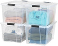 IRIS USA 4-Pack 72 Quart Storage Bins with Lids, Clear by IRISUSA