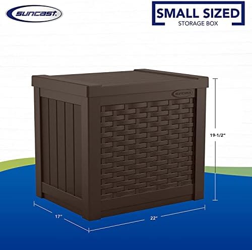 Suncast 22 Gal, Small Outdoor Storage Deck Box, Java Resin, Flat Lid - Image 6