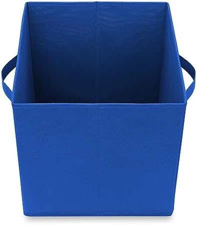 Casafield Set of 12 Collapsible Fabric Cube Storage Bins, Royal Blue - 11" Foldable Cloth Baskets for Shelves, Cubby Organizers & More - Image 4