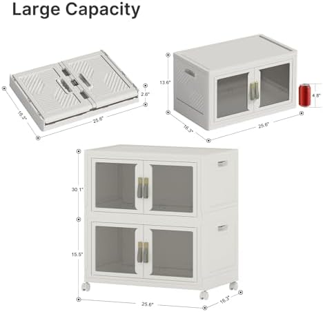 UAMFURI Stackable Storage Bins with Lids, 240QT Extra Large Storage Cabinet - Image 2