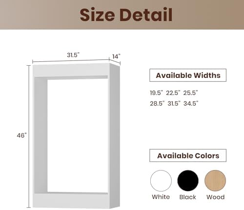 ROOMTEC 31.5" Double Hanging Closet Unit, Modular Closet System with Hanging Rod, Wardrobe Organizer for Bedroom or Walk-in Closet, Wall Mounted, Customizable Clothes Storage Unit, White - Image 2