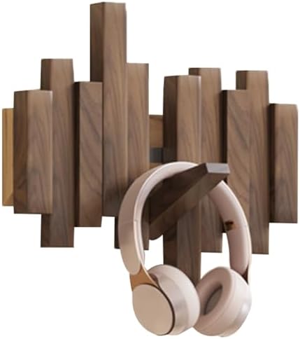 Wooden Coat Hooks Wood Wall Mounted Piano Coat Rack Flip Down Hook Rack Coat Rack Wall MountMulti Functional Space Saving Wall Organizer(Walnut,22.8cm/9") by Unknown
