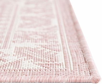 Rugs.com - Outdoor Aztec Rug – 5' 3 x 8' Pink Indoor/Outdoor Rug – Perfect for Patios, Decks, and Porches - Image 7