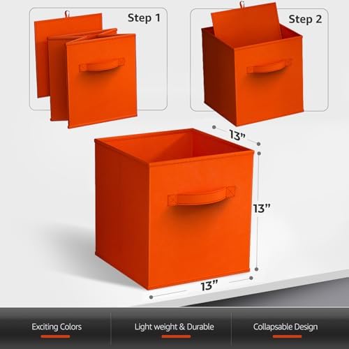 Sorbus Foldable Fabric Storage Cubes, 12 Pack (13 Inch, Bright Rainbow) - Image 3