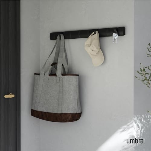 Umbra Flip Coat Rack, Wall Mount 8-Hook, Space Saving, Black - Image 2